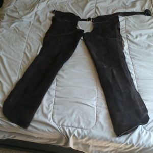 Us Chaps&Saddle Bag sm brown leather chaps